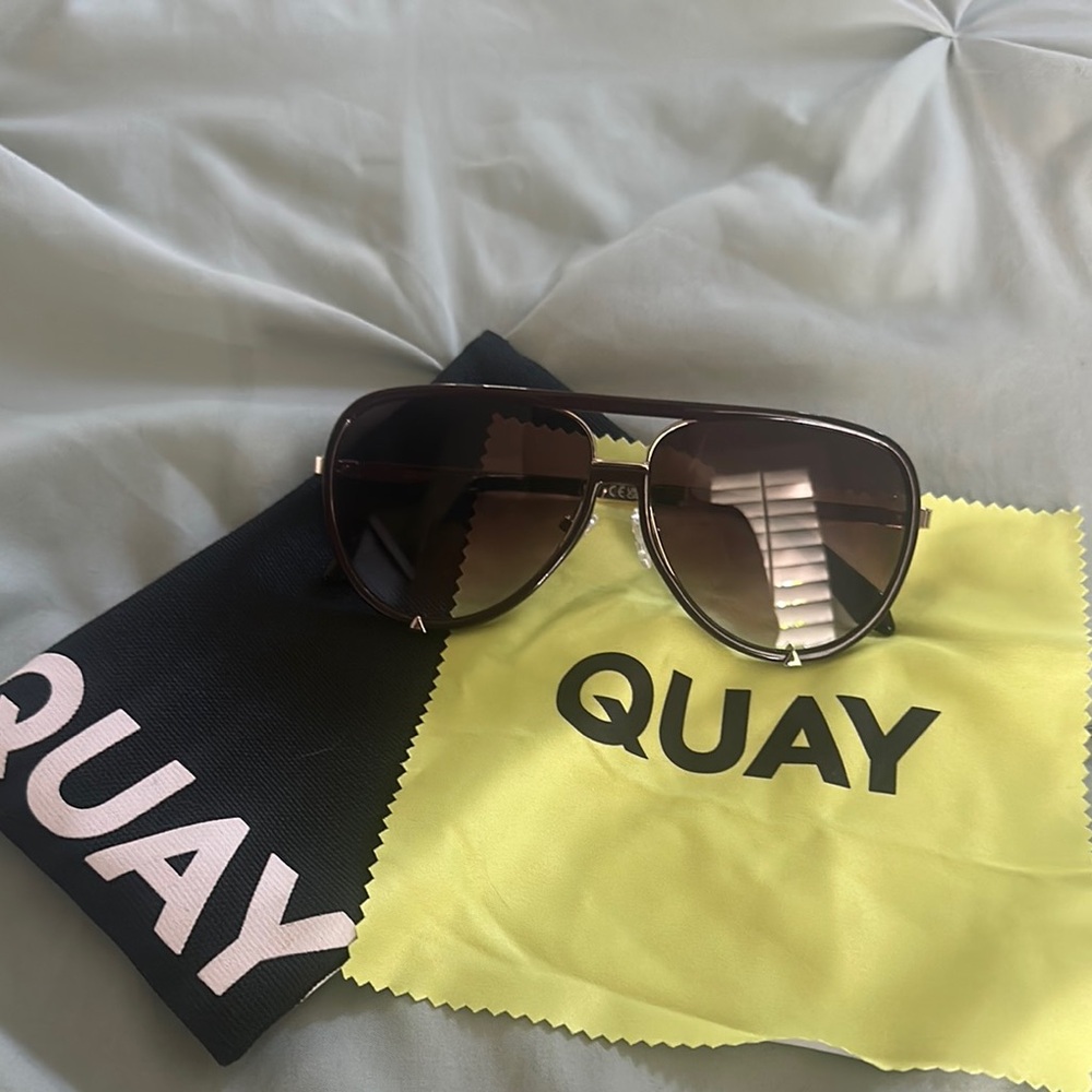 Quay Australia Brown Aviator Sunglasses